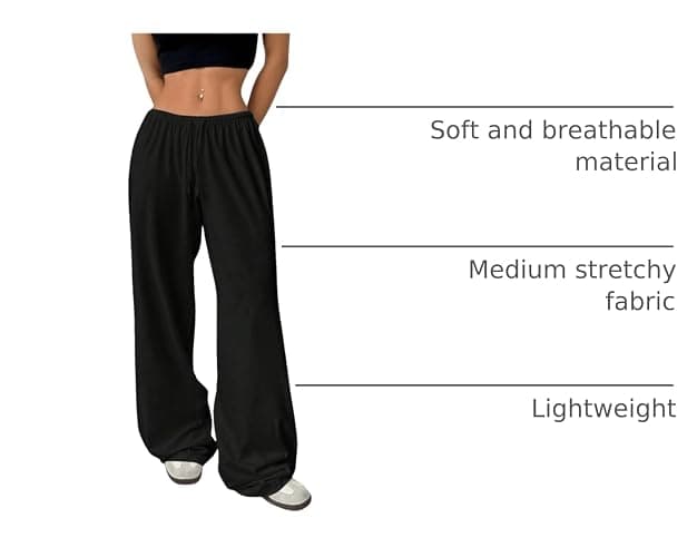 RoseSeek Women's Drawstring Waist Straight Streetwear Long Wide Leg Pants Casual Loose Baggy Workout Long Fall Sweatpants thumbnail 4
