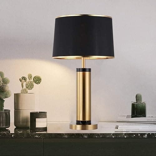 Mengjay Lampe de table Métal moderne, Lampe de chevet, abat-jour blanc ou noirLampe de table，Elle convient très bien comme lampe de lecture dans la chambre à coucher, le salon et le bureau thumbnail 4