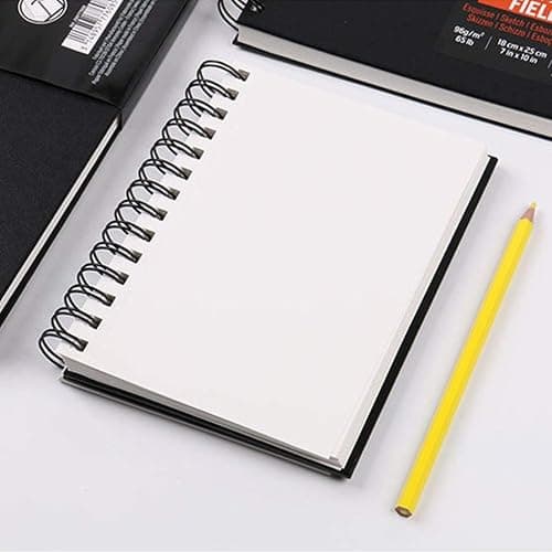 4 Pack A5 Sketchbook, Spiral Cover Blank Page Sketch Book Sketch Pad, Kraft Cover Sketch Drawing Pad Art Book, 50 Sheets Blank Paper Sketch Book for memos, Painting and Graffiti(Black) thumbnail 4