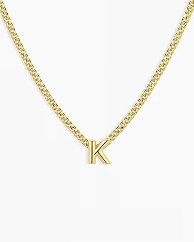 gorjana - Wilder Mini Alphabet Necklace - 18k Gold-Plated or Silver-Plated Brass - Personalized Initial Charm - Secure Closure, Adjustable Length - Timeless Elegance thumbnail 5