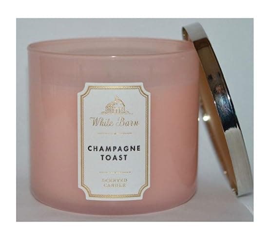 Bath and Body Works White Barn Champagne Toast 3 Wick Candle 14.5 Ounce Basic White Barn Label - Image 1