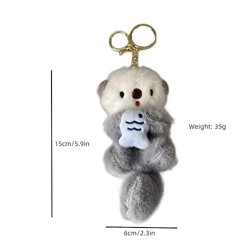 Otter Keychain Charm & Bag Charm - Cute Keychain Ring for Bags Backpacks Otter stuff - for Animal Lovers thumbnail 3