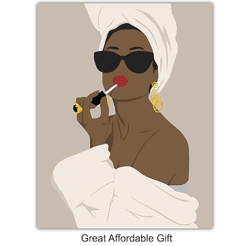 Black Art - African American Bathroom Decor - African American Women, Woman - Afro Wall Art - Black Culture - Guest Bath, Powder Room, Restroom Sign - Aesthetic Minimalist Decorations, Accessories thumbnail 6