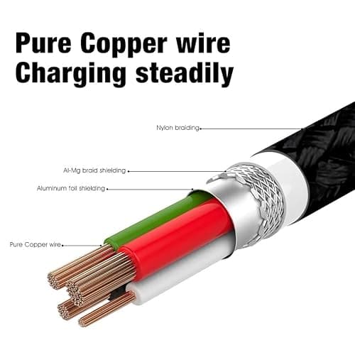 MOBISTAR USB C Charger Cable 1M, Type C Fast Charging Cable 3A Nylon Braided Lead Compatible with Samsung Galaxy S23/S22/S21/A54, MacBook, Huawei, Google Pixel, Sony Xperia (RoseGold, 1M) thumbnail 5