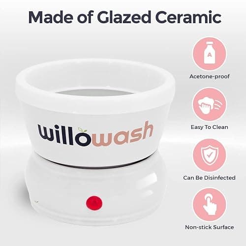 Willowash Electric Nail Soaking Bowl – Acetone-Proof Acrylic Nail Remover Kit for Home – Dip Powder & Acrylic Soak Off Bowl – 100% Pure Acetone Warmer Machine, Manicure Soaking Bowl with Tools thumbnail 8