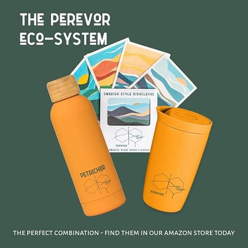 Perevor 360ml Coffee Flask, Reusable Tumbler for Travel | Thermal Cup for Camping, Office Mug or Commute | Perfect Small Cold Water Bottle | Preppy Cute Smoothie Cup | Forest Green thumbnail 9