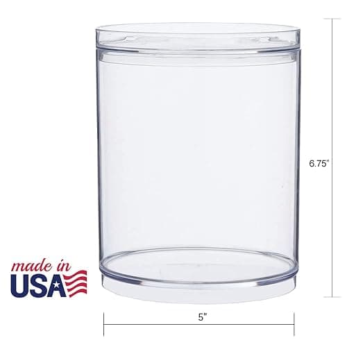 STORi Bella Tall Scrunchie Holder | Stackable Clear Plastic Container (Set of 2) Round Vanity Storage Organizers with Lids for Hair Accessories & Beauty Supplies | Made in USA thumbnail 3