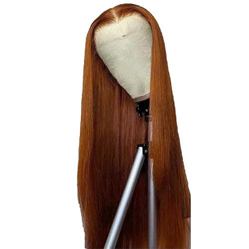 AiPliantfis Glueless Wig Human Hair Wig Echthaar Perücke Damen Straight Perücke Damen Echthaar #30 Brown 4x1 Lace Natural Hairline with Baby Hair Minimal Smell 32 Zoll thumbnail 2