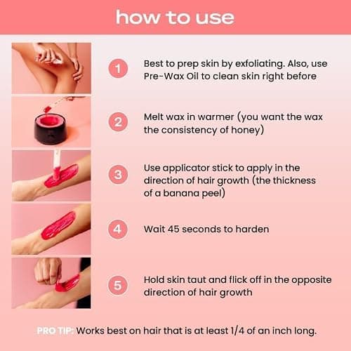 KoluaWax Premium Waxing Kit for Women - Hot Melt Wax Warmer for Hair Removal, Eyebrow, Bikini, Legs, Face, Brazilian Wax & More - Machine + 4-Pack Hard Wax Beads + Accessories, Black thumbnail 7