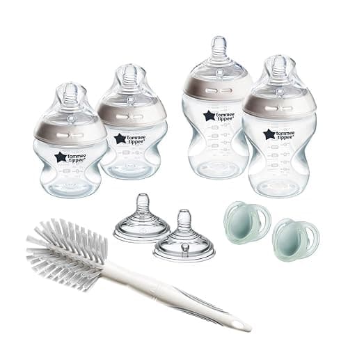Tommee Tippee Starter Set Natural Start per neonati, 150 ml e 260 ml, biberon anti-colica con tettarella a flusso lento, tettarelle a flusso lento e medio per un attacco naturale, autosterilizzante - Image 1
