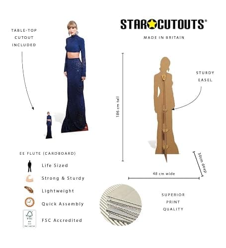 CS1166 Taylor Crop Top Height 186cm Lifesize Cardboard Cut Out With Mini thumbnail 4