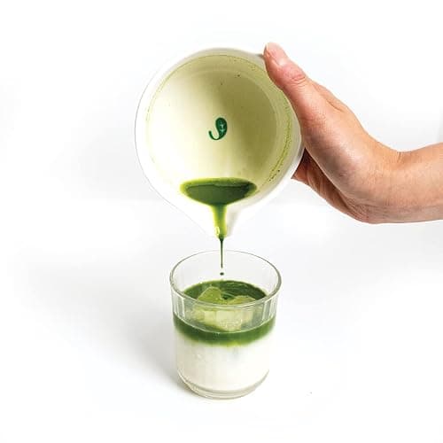 Jade Leaf Matcha - Traditional Porcelain Tea Bowl with Pour Spout - Hand Made Porcelain with White Matte Glaze - For Perfectly Whisked Green Tea (18 Ounce) - Great Gift for Matcha Lovers thumbnail 2