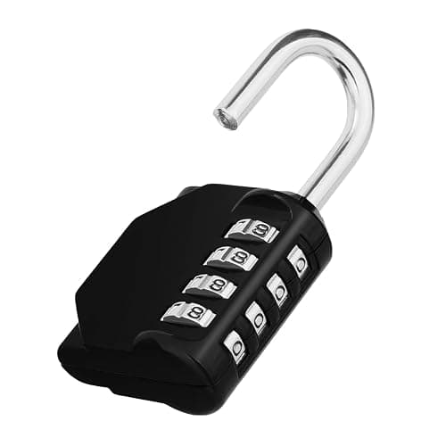 ZHEGE Cadenas Code 4 Chiffres, Cadenas a Code (1, Noir) | Cadenas a Chiffre Pour Casier Vestiaire Sport, College, Scolaire, Cadna avec Code Exterieur Pour Portail, Abri de Jardin - Image 1