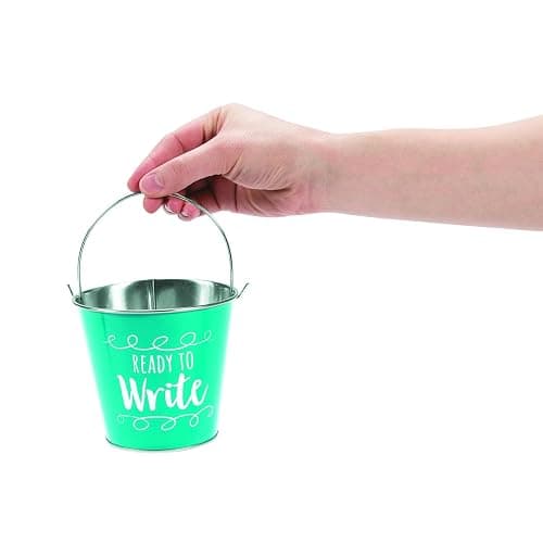 Fun Express Sharp & Dull Pencil Holder, 2 Pack Metal Pail Set | Classroom Organization and Storage, Pencil Dispenser, Elementary School Teacher Desk Accessories, Teacher Must Haves thumbnail 4