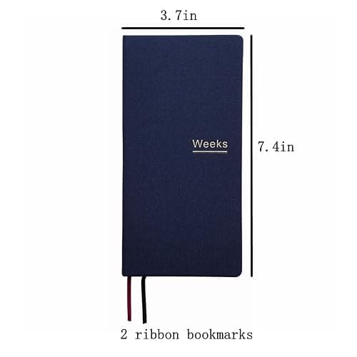 Undated Weekly Planner Notebook Pocket Organizer Appointment Book Journal Notebook A6 Week Plan Notepad (Dark Blue) thumbnail 2