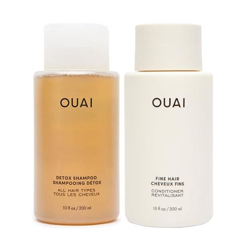 OUAI Detox Shampoo & Fine Hair Conditioner Bundle - Clarifying Shampoo for Build Up, Dirt, Oil, Product and Hard Water & Volumizing Conditioner for Fine Hair (2 Count) - Image 1