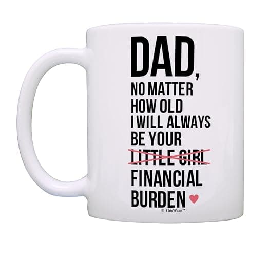 ThisWear Dad Birthday Gifts I Will Always Be Your Financial Burden Dad Daughter Gifts Funny 11oz Ceramic Coffee Mug with Handle thumbnail 6