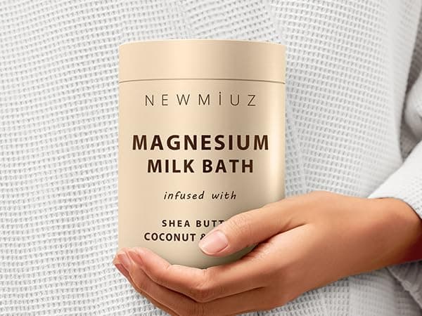 Creamy Magnesium Milk Bath Soak Powder Moisturize Soften Skin Coconut Vanilla Shea Butter Luxury Spa Bath Salt Relaxation Selfcare Gifts for Women thumbnail 7
