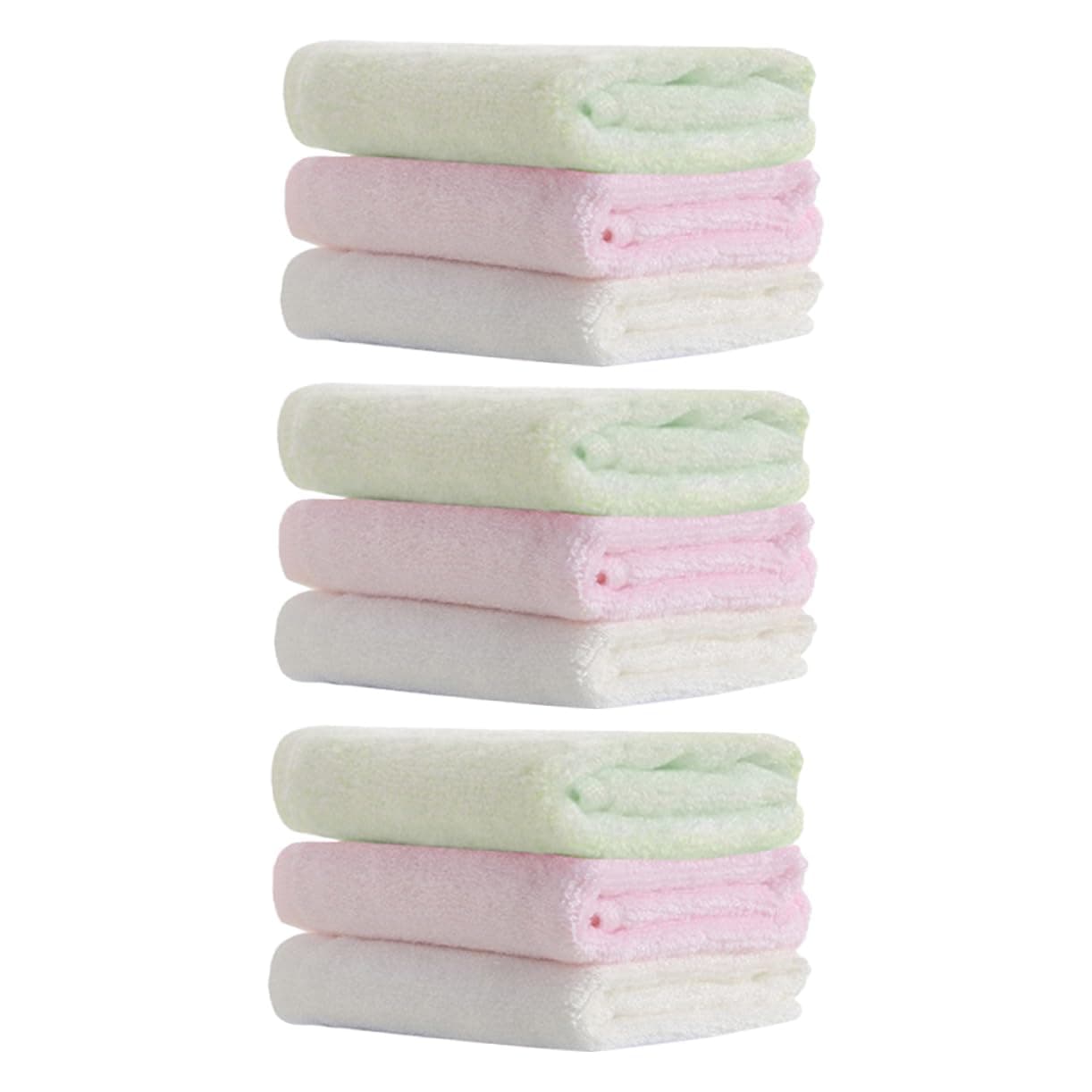 MERRYHAPY 9pcs Bamboo Fiber Face Towels Newborn Square Towels Cleaning Cloths Bath Essentials Reusable Washcloths - Image 1