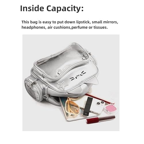 Cat Ita Bag Pin Display Backpack for School PU Leather Preppy Backpack for Girls Y2k Aesthetic Single Shoulder Bag thumbnail 6