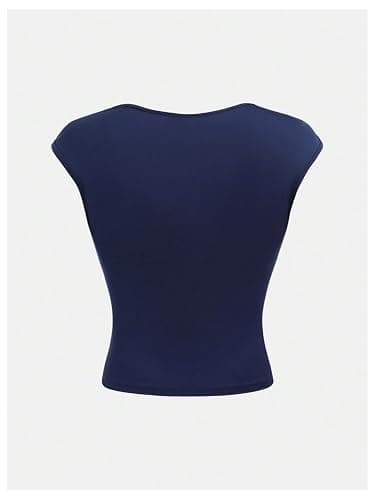 RoseSeek Girl's Ruched Cap Sleeve Tops Sweetheart Neck Slim Fit Cropped T Shirts Cute Summer Clothes thumbnail 2