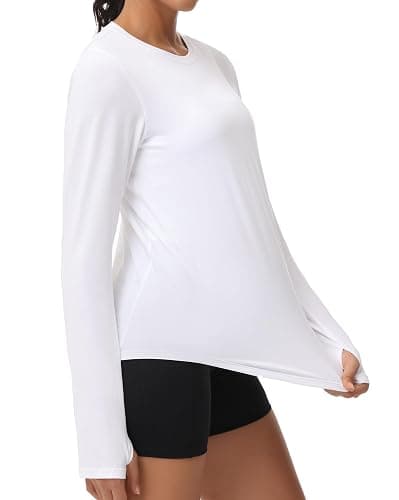 THE GYM PEOPLE Women's Long Sleeve Workout Shirts Athletic Crewneck Hiking Tops with Thumb Hole thumbnail 5