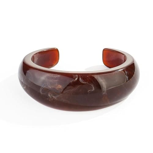HUAYUNFANG Chunky Acrylic Bangles Bracelets For Women Geometric Acrylic Resin Acetate Mottled Wide Bangle Bracelet Statement Colorful Bangles for Party - Image 1