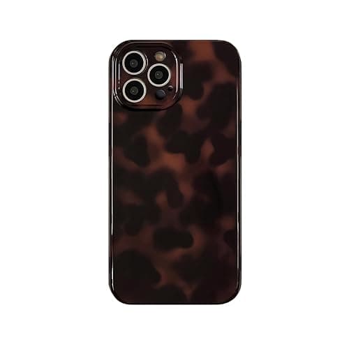 Reezaddin Aesthetic Tortoise Shell Phone Case for iPhone 15 Pro 6.1in,Retro Cool Girl Leopard Print Brown Amber Trendy Full Camera Protective Cover for iPhone 15pro 6.1" - Image 1