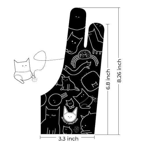 XPPen Digital Drawing Glove - Two-Finger Artist Glove with Cute Cat Print, Suitable for Right and Left Hand thumbnail 4