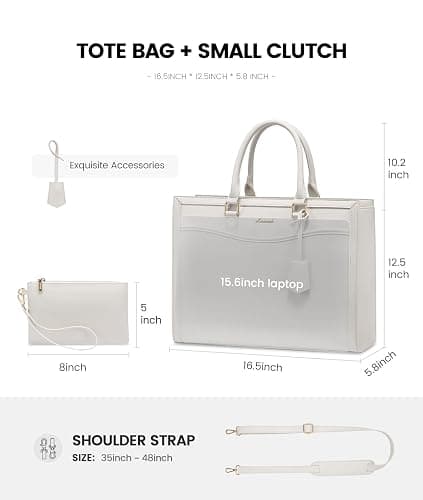 LOVEVOOK Laptop Tote Bag for Women, Office Work Bag Briefcase fit for 15.6 inch Laptop, Large Capacity Teacher Bag Handbag thumbnail 4