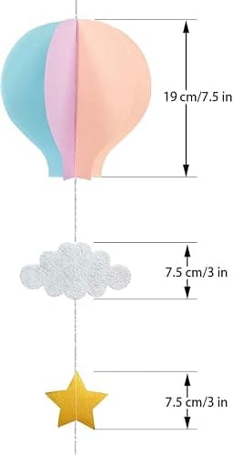 AZOWA 7.5 in Hot Air Balloons - 21 in Paper Hot Air Balloons Decoration for Room Baby Shower Decor (Pink Purple Blue, 4 Pcs) thumbnail 2