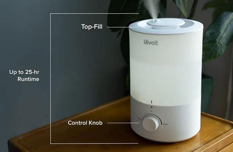 LEVOIT - Humidifiers for Bedroom - Quiet (3L Water Tank) - Cool Mist/Top Fill/Essential Oil Diffuser/25Watt - Home/Large Room - 360° Nozzle - Rapid Ultrasonic Humidification for Baby Nursery/Plant thumbnail 11