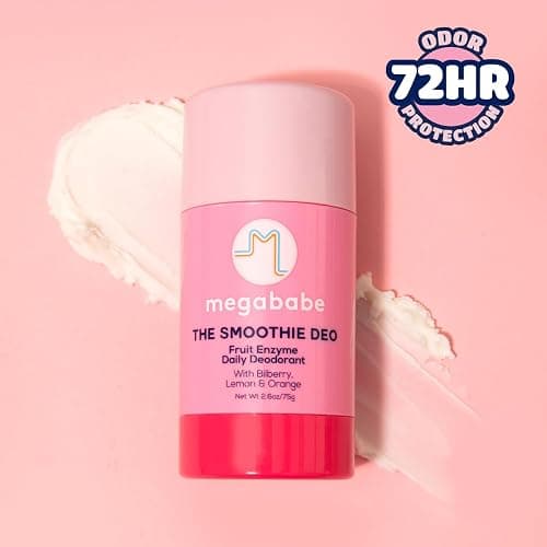 Megababe Daily Deodorant -The Smoothie Deo with 72 hour Odor Protection | Coconut & Fruit Enzymes | Aluminum-Free, All Natural | Free from Parabens, Sulfates & Phthalates | 2.6 oz thumbnail 2