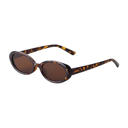Retro Oval Sunglasses for Women, 90s Small Y2K Vintage Narrow Sun Glasses - Image 1