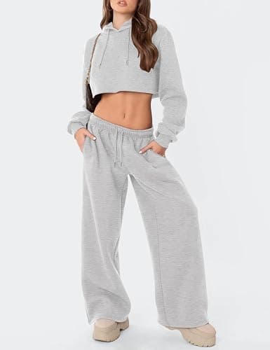 Ugerlov Sweatpants Women Wide Leg Fleece Lined Baggy Sweat Pants | Lounge Cotton Straight Leg High Waisted Trousers Comfort Cute Fall Winter Warm Gym Athletic thumbnail 6