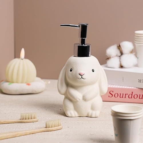 RockTrend Rabbit Ceramic Soap Bottle Lotion Bottle Soap Dispenser with Pump thumbnail 2