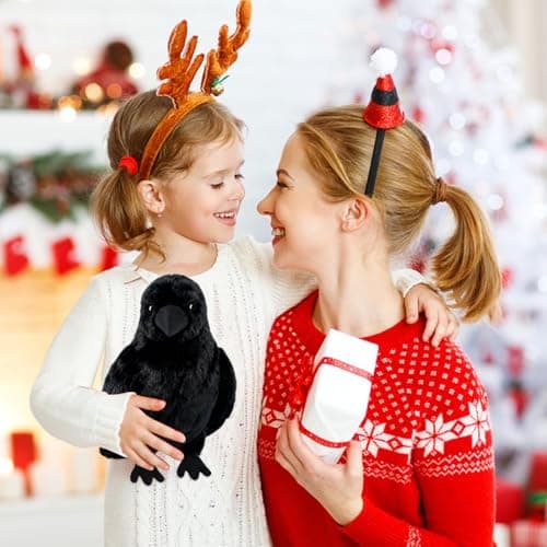FestiGlow 1 PCS Realistic Crow Plush, Black Crow Stuffed Animal Plush, Realistic Raven Prop, Soft Little Bird Raven Stuffed for Christmas Birthday Gifts Halloween Party Home Decor 9.84 thumbnail 6