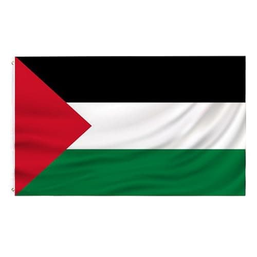 Palestinian flag 3x5 FT Palestine flag Polyester outdoor indoor Canvas Header and Double Stitched with two Brass Grommets - Image 1