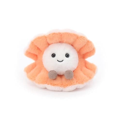 Apricot Lamb Muschel Meerestiere Plüschtiere für Kinder, weiche niedliche Kuscheltier für Baby Mädchen und Jungen, Flauschige Muschel Orange 14 cm - Image 1