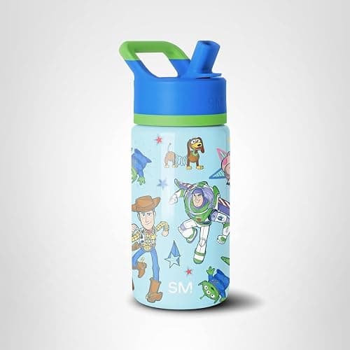 Simple Modern Disney Pixar Kids Water Bottle with Straw Lid | 14oz Insulated Stainless Steel Kids Tumbler & Spill Proof Toddler Cup for School, Girls, Boys | Summit | Buzz and Woody Adventures thumbnail 8