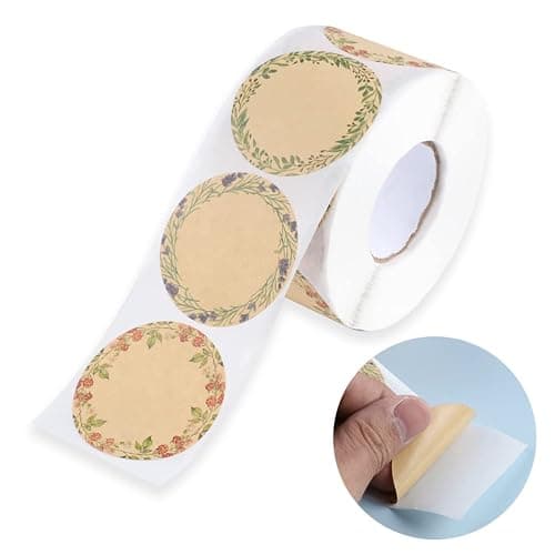 BESARME 600 Pcs 2" Canning Labels for Jar Christmas Gift Tag Stickers Kraft Labels for Jar Floral Stickers Food Containers Lids Spice Bottle Sticker thumbnail 3