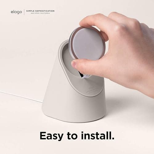elago MS1 Charging Stand Compatible with MagSafe Charger - Premium Silicone Stand Compatible with iPhone 17/16/15/14/13/12 Series, Designed for iOS Standby Mode [Stone] [Charging Cable Not Included] thumbnail 4