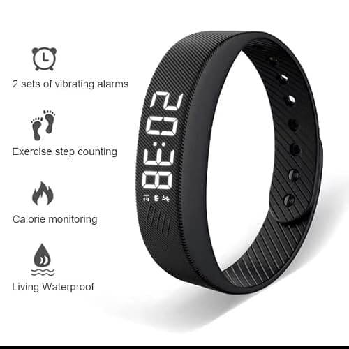 Vibrating Alarm Clock Band, Silent Vibration Wake,Vibrating Alarm Wristband,Wristband for Deep Sleepers,Ip65 Waterproof - USB Fast Charging,Wrist,Clock Vibrating,Leep Quality Detection (Black) thumbnail 8