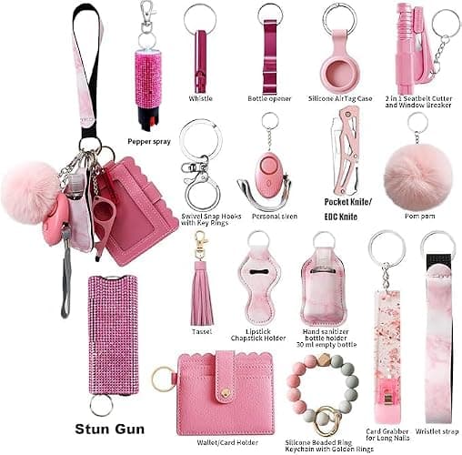 Araafur Wristlet Keychain Set with RFID Wallet Card Holder and Bottle Opener, Car Keychain Accessories for Women thumbnail 2