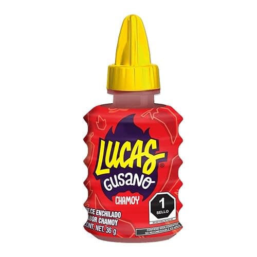 Lucas Gusano Fruity Chamoy Flavored Liquid Spicy Candy, 1.26oz - 10 Pieces Pack for Treats, Fruit, Snack, Parties, Piñatas - Spicy - 1.26 Ounce (Pack of 10) thumbnail 7