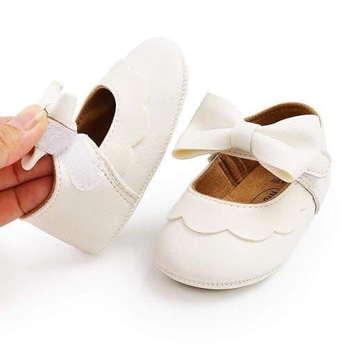 LAFEGEN Baby Girls Mary Jane Flats with Bownot Non Slip Soft Sole PU Leather Newborn Infant Toddler First Walker Cirb Dress Shoes thumbnail 5