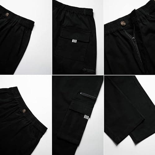 THWEI Mens Cargo Pants Casual Cotton Jogger Multi Pockets Outdoor Hiking Work Sweatpants thumbnail 7