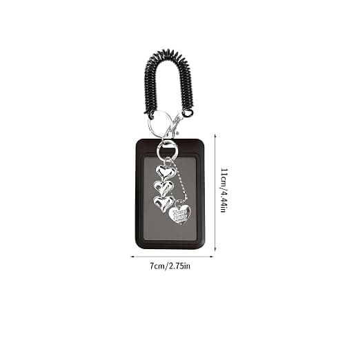 SAMIQU Photocard Holder Keychain - Photo Card Holder with Heart Shape Y2k Keychain Charm|Transparent Photocard Sleeves Badge Holders for Bus Card Student ID (Set of 2) thumbnail 6