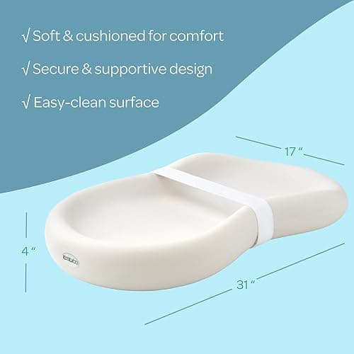 Keekaroo Peanut Changer Baby Vanilla – The Original - Easy-to-Clean Changing pad and The only Shell Over Foam, Fully Water Repellant, Wipeable Diaper pad, Wipe-Clean Changing pad thumbnail 3