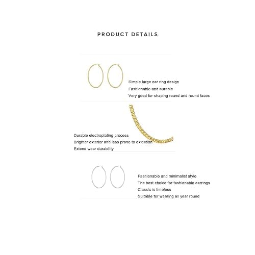 AmourLink® 25/35/55mm Textured Gold Silver Hoop Earrings for Women, Stylish Round Loop Earrings, Hypoallergenic Daily Wear Jewelry thumbnail 6